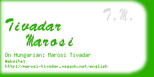 tivadar marosi business card